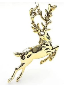 Новогоднее подвесное украшение Олень золотой в прыжке арт 89045 Magic time