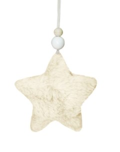 Новогоднее подвесное украшение Белая звездочка из меха 9x2x9см арт 89504 Magic time