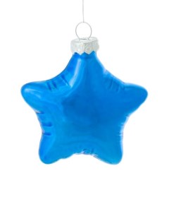 Новогоднее подвесное украшение Синяя звезда из стекла 8 8 2см арт 89642 Magic time