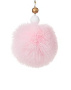 Новогоднее подвесное украшение Розовый шарик из меха 8x7x7см арт 89510 Magic time