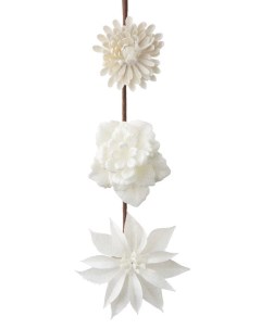 Новогоднее ёлочное украшение Белые цветочки на клипсе 3шт арт 88534 Феникс-презент