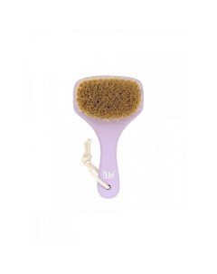 Массажная щетка для сухого массажа натуральная щетина с покрытием фиолетовая Lei
