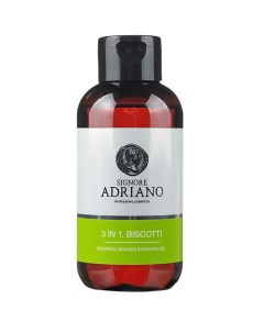 Шампунь для волос гель для душа и бритья 3 в 1 BISCOTTI с эффектом ментола Signore adriano