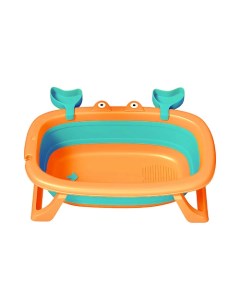 Детская складная ванна для купания новорожденных Крабик оранжевый Lala-kids