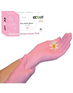 Перчатки нитриловые Pink размер M Ecolat