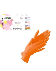 Перчатки нитриловые оранжевые размер M Ecolat