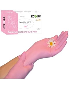 Перчатки нитриловые Pink размер M Ecolat