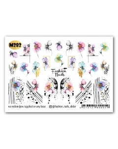 Слайдер дизайн для ногтей Lilac Flowers Fashion nails