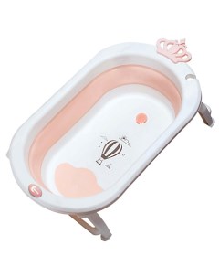 Детская складная ванночка с термочувствительной пробкой розовая Lala-kids