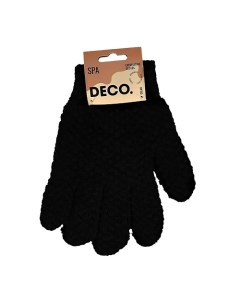 Мочалка перчатки для душа отшелушивающие из бамбукового волокна черные Deco.