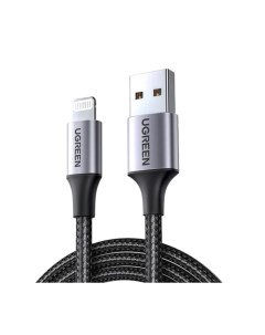 Кабель Lightning to USB Cable Alu Case with Braided 2m US199 60158 Black Custom Package Ugreen
