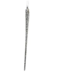 Украшение елочное Сосулька ТМ 21 см серебро стекло арт EBT8410684 Christmas touch