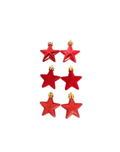 Набор украшений ёлочных Звезда N3 L611306ABF 6 шт 4 5см красный Christmas touch