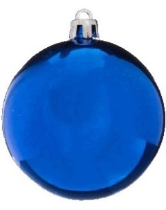 Елочная игрушка Шар елочный 100 мм синий глянец Greenterra