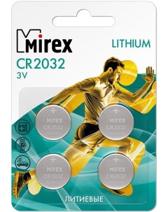 Батарейка CR2032 литиевая блистер 4 шт 23702 CR2032 E4 Mirex