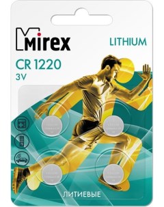 Батарейка CR1220 4шт 23702 CR1220 E4 Mirex