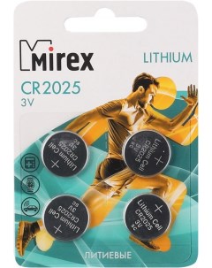 Батарейка CR2025 блистер 4 шт 23702 CR2025 E4 Mirex