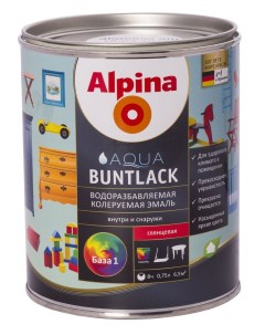 Эмаль Aqua Buntlack База 1 750мл глянцевая Alpina