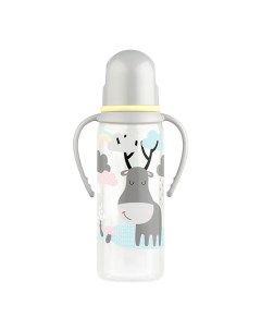 Бутылочка для кормления с соской молочной и ручкой с рождения Lubby