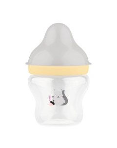 Бутылочка для кормления с соской молочной с клапаном широким горлом с рождения Lubby