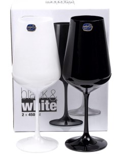 Набор бокалов для вина Sandra Black White 40728 D4594 D4653 450 2 Bohemia
