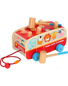 Развивающая игрушка Lepin Каталка стучалка Веселый автобус BB0507 Boby