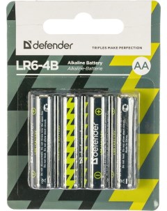 Комплект батареек LR6 4B 56012 4шт Defender