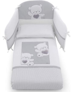 Комплект детского постельного белья Jolie 5 предметов белый серый 100 0053 5 Italbaby