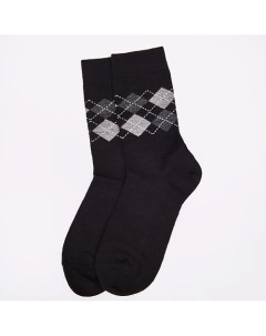Носки детские интарсия Черные Merino Wool&cotton