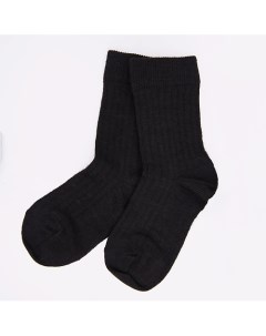 Носки детские Черный рубчик Merino Wool&cotton
