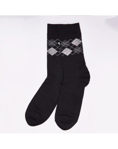 Носки мужские интарсия Черные Wool&cotton