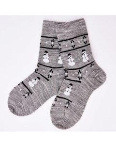 Носки детские Серый снеговик Merino Wool&cotton