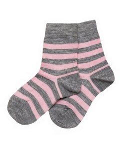 Носки женские Серо розовая полоска Wool&cotton