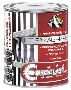 Грунт-эмаль по ржавчине 3в1 Серый 1,9кг Euroclass