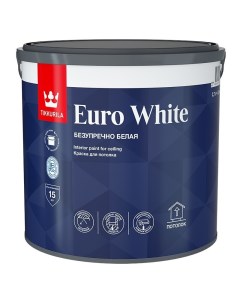 Краска для потолка Euro White белая гл мат 9л Tikkurila