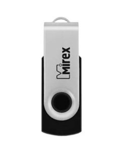 USB Flash Swivel Rubber 64GB черный серебристый Mirex