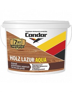 Защитно декоративный состав Holz Lazur Aqua 2 5кг белый Condor