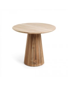 Jeanette круглый стол из массива тикового дерева o 90 см бежевый 90 0x78 0x90 0 см Angel cerda