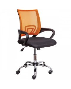 Кресло поворотное RICCI CHROME оранжевый черный Akshome