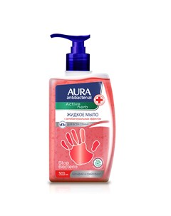 Жидкое мыло Antibacterial Active Herb Шалфей и грейпфрут 500мл Aura