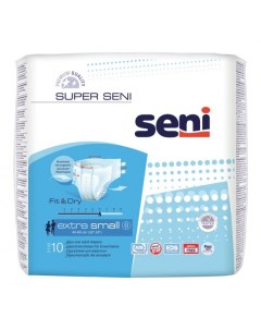 Подгузники дышащие для взрослых SUPER EXTRA SMALL 10 шт Seni