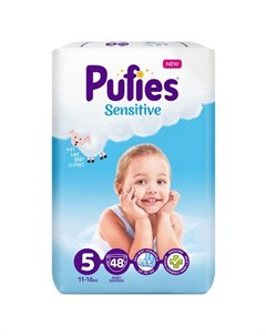 Подгузники для детей Sensitive Junior 48 11 16 кг Pufies