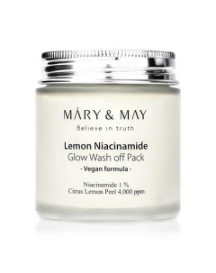 Глиняная маска для лица c лимоном и ниацинамидом Lemon Niacinamide Glow Wash Off Pack 125 Mary&may