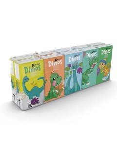 Платочки носовые бумажные Динозавры 4 слоя 90 Kartika
