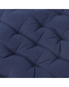Подушка на стул круглая из хлопка темно синего цвета из коллекции essential 40 см синий Tkano