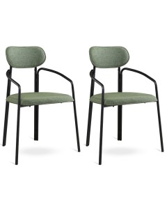 Набор из 2 стульев ror round рогожка черный зеленый черный Latitude