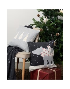 Подушка вязаная с новогодним рисунком polar bear из коллекции new year essential 45х45 см мультиколо Tkano