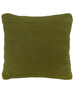 Подушка из хлопка с буклированной вязкой оливкового цвета из коллекции essential 45х45 см зеленый Tkano