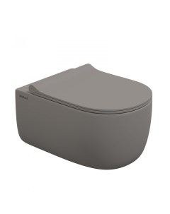 Унитаз подвесной EGO XL матовый серый Rimless 54 см сиденье дюропласт EGO XL Slim SO арт 83216 Berges