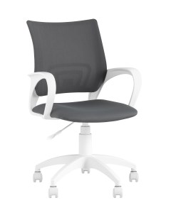 Кресло офисное topchairs st basic w серая ткань крестовина белый пластик белый Stoolgroup